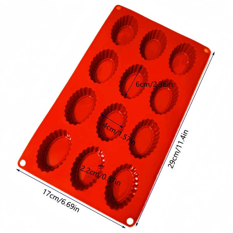Kitchen Appliances Baking - 12 Hole Oval Egg Shape Silicone