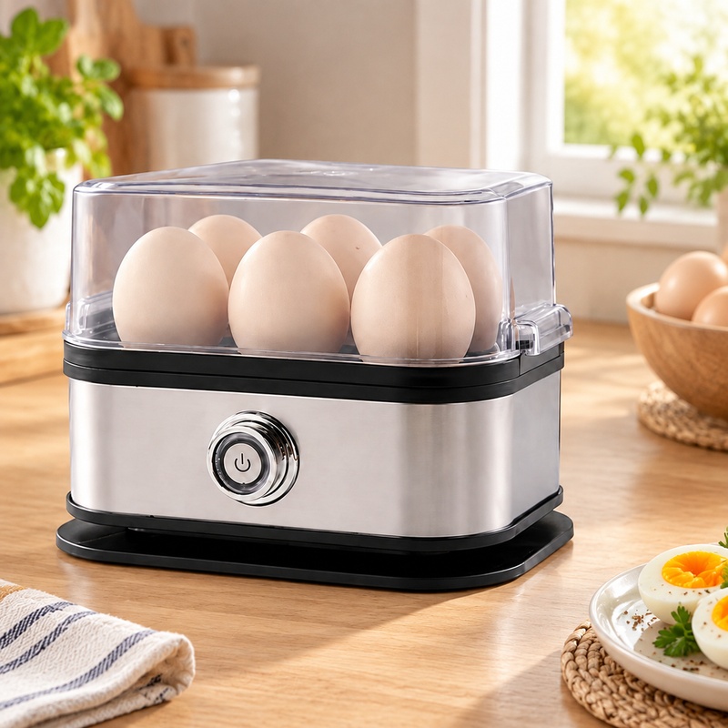 Egg Cooker Rapid - Compact 6-Egg Cooker with 200W Stainless