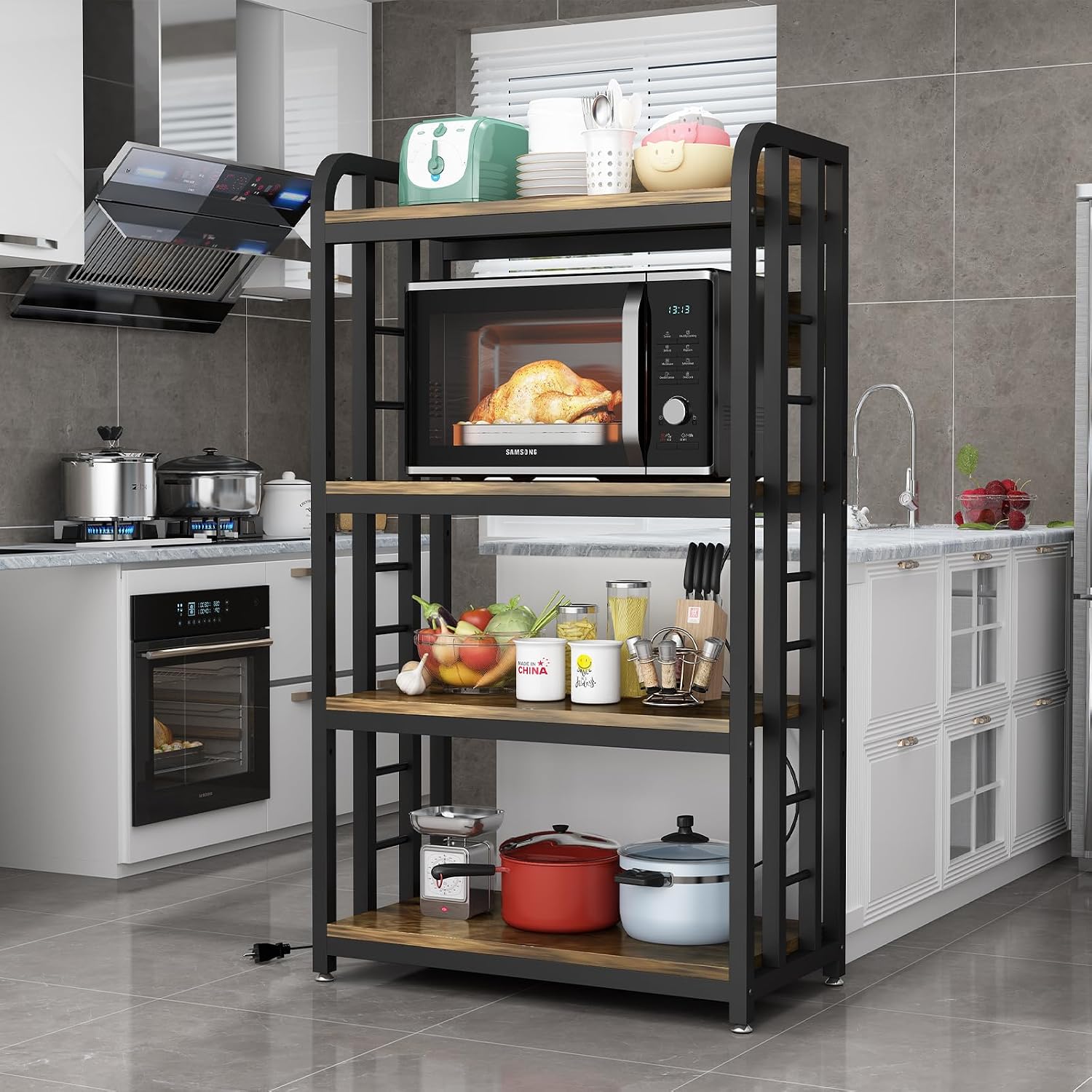 4 Tier Kitchen Bakers Rack Wit - Kitchen Appliances Outlet recension och pris