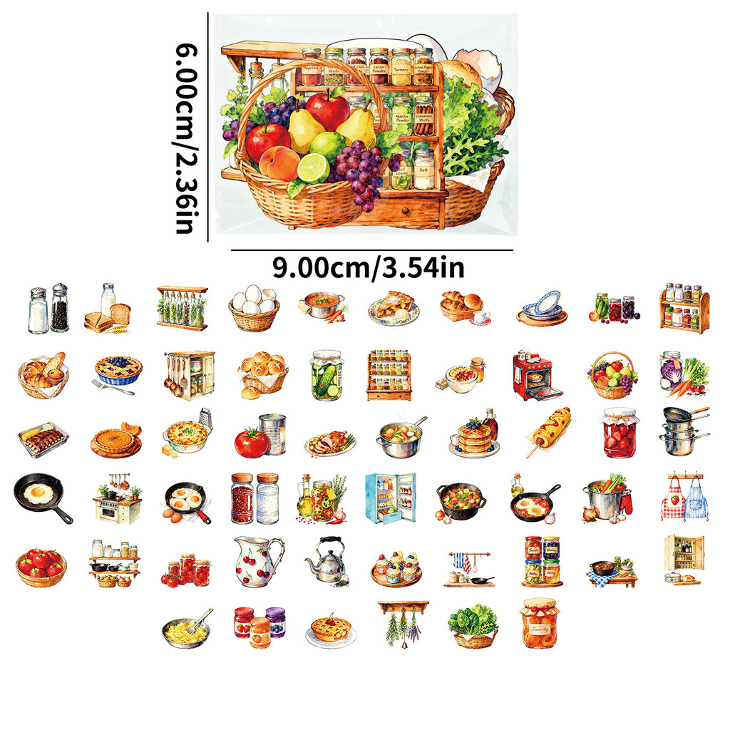 56Pcs Retro Kitchen PET Sticke - Kitchen Appliances Vintage recension och pris