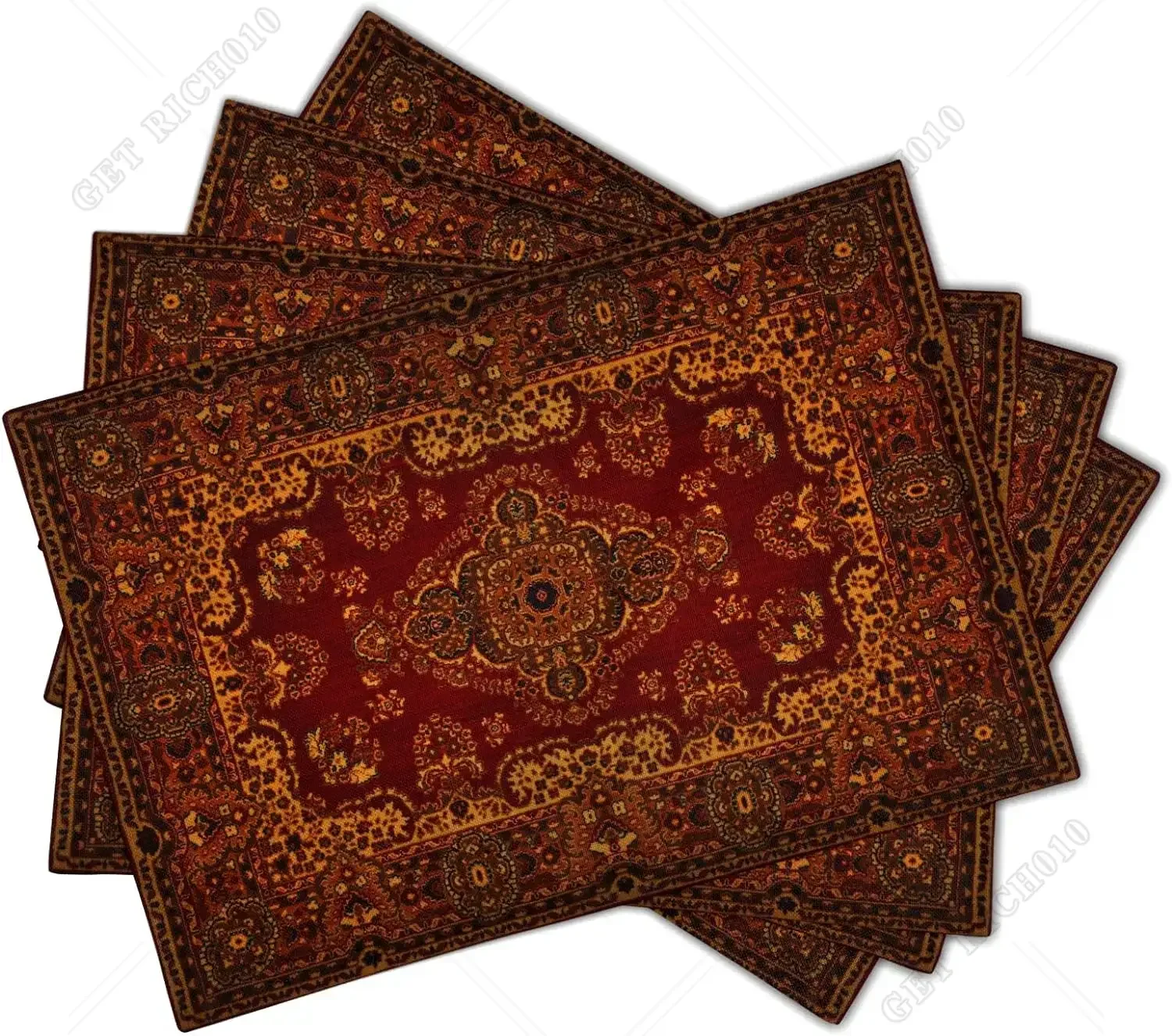 30x45cm 4pcs Red Gold Boho Pla - Kitchen Appliances Vintage recension och pris