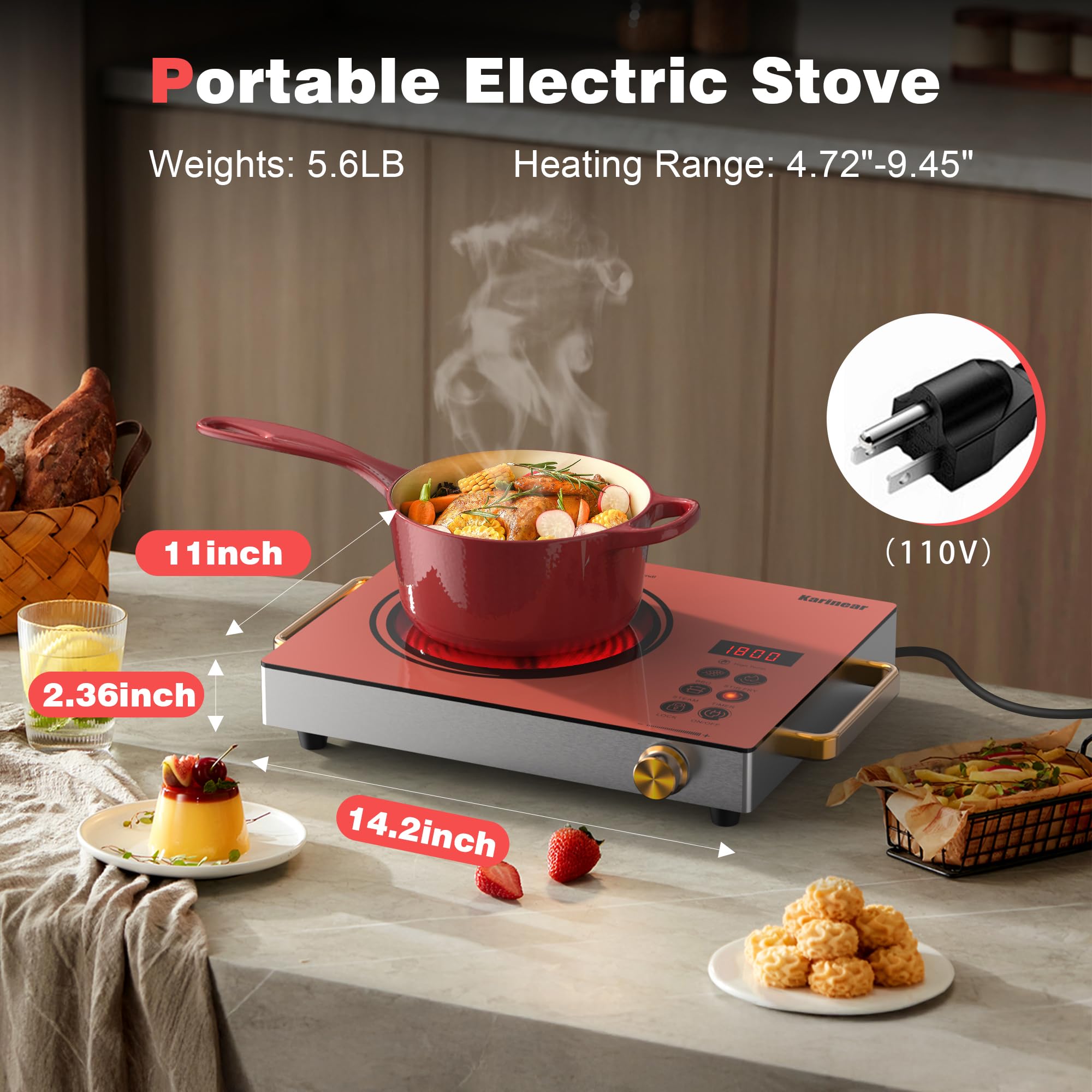 Karinear Portable Electric Sto - Kitchen Appliances Electric Stove recension och pris