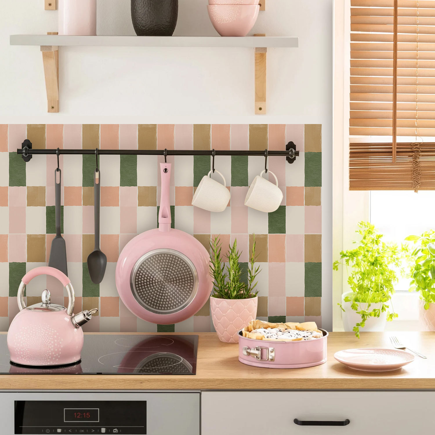 1set 10pcs Retro Pink and Gree - Kitchen Appliances Vintage recension och pris